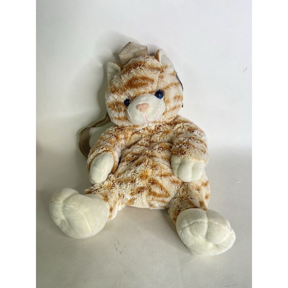 Fun Zone Cat Kitten Kitty Plush Stuffed Animal Back Pack Bag Zip Pouch NEW